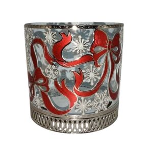 Bath & Body Works Holiday Themed 3 Wick Candle Holder Pedestal